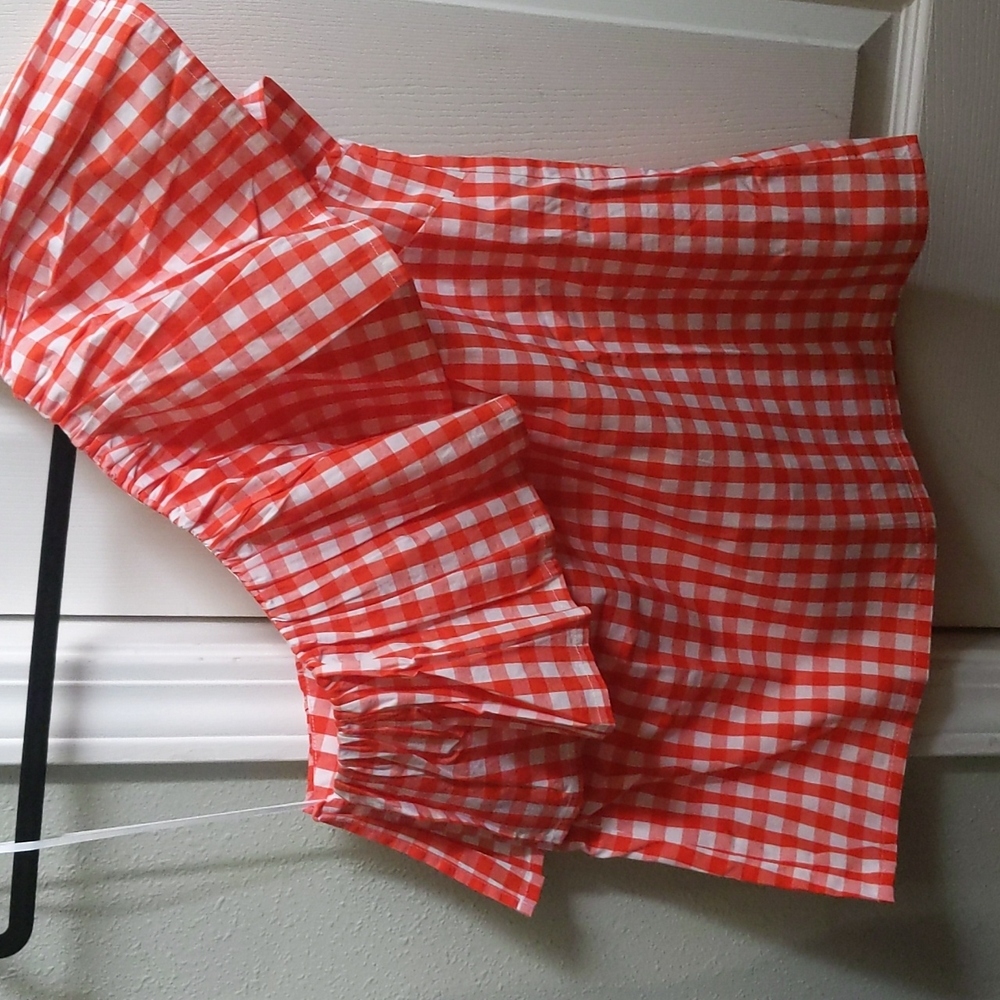 NWT One Shoulder J.Crew Gingham Top